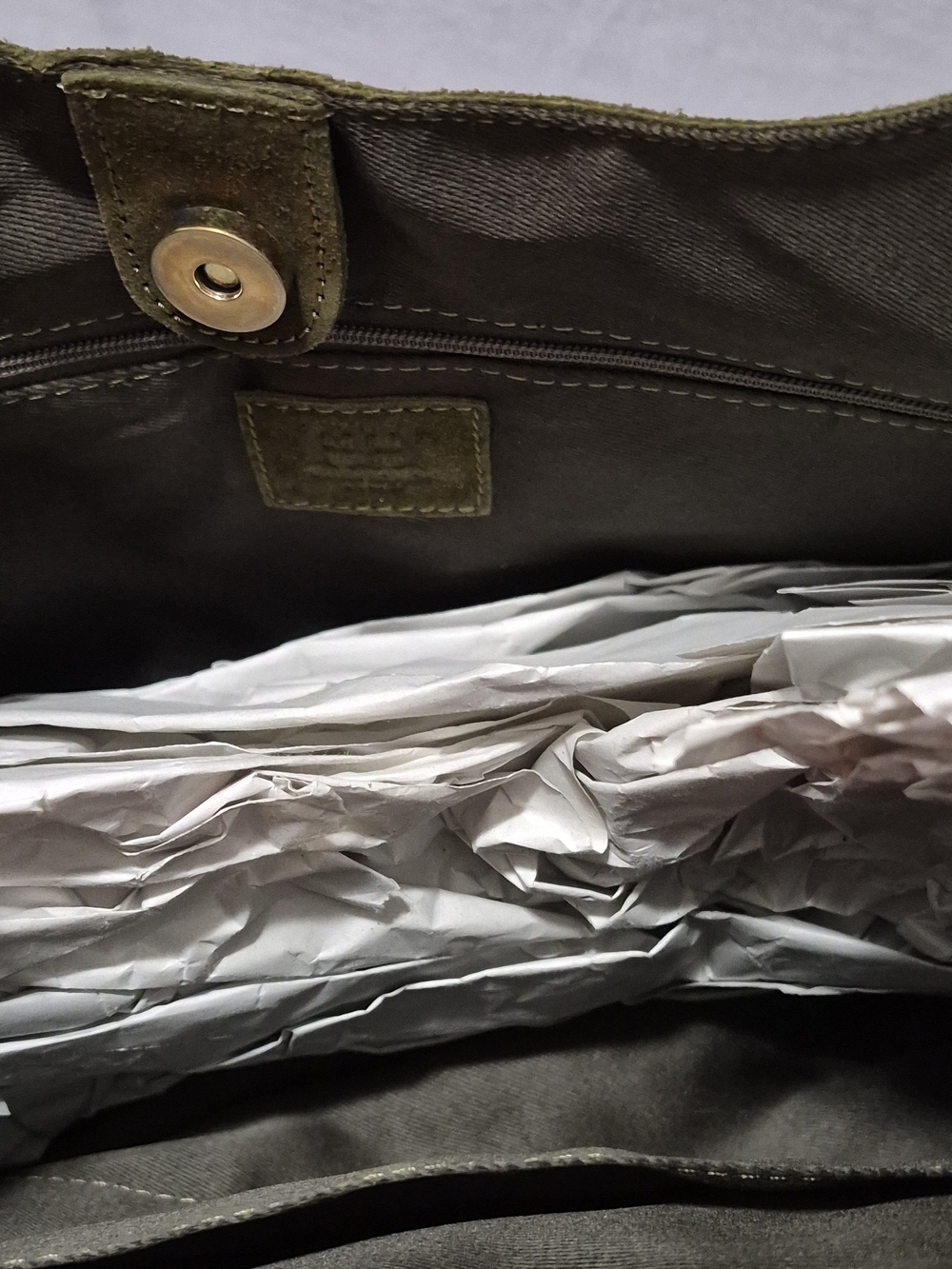Haute Hippie Olive Green Suede Hobo Bag with Fringe - Picture 6 of 6